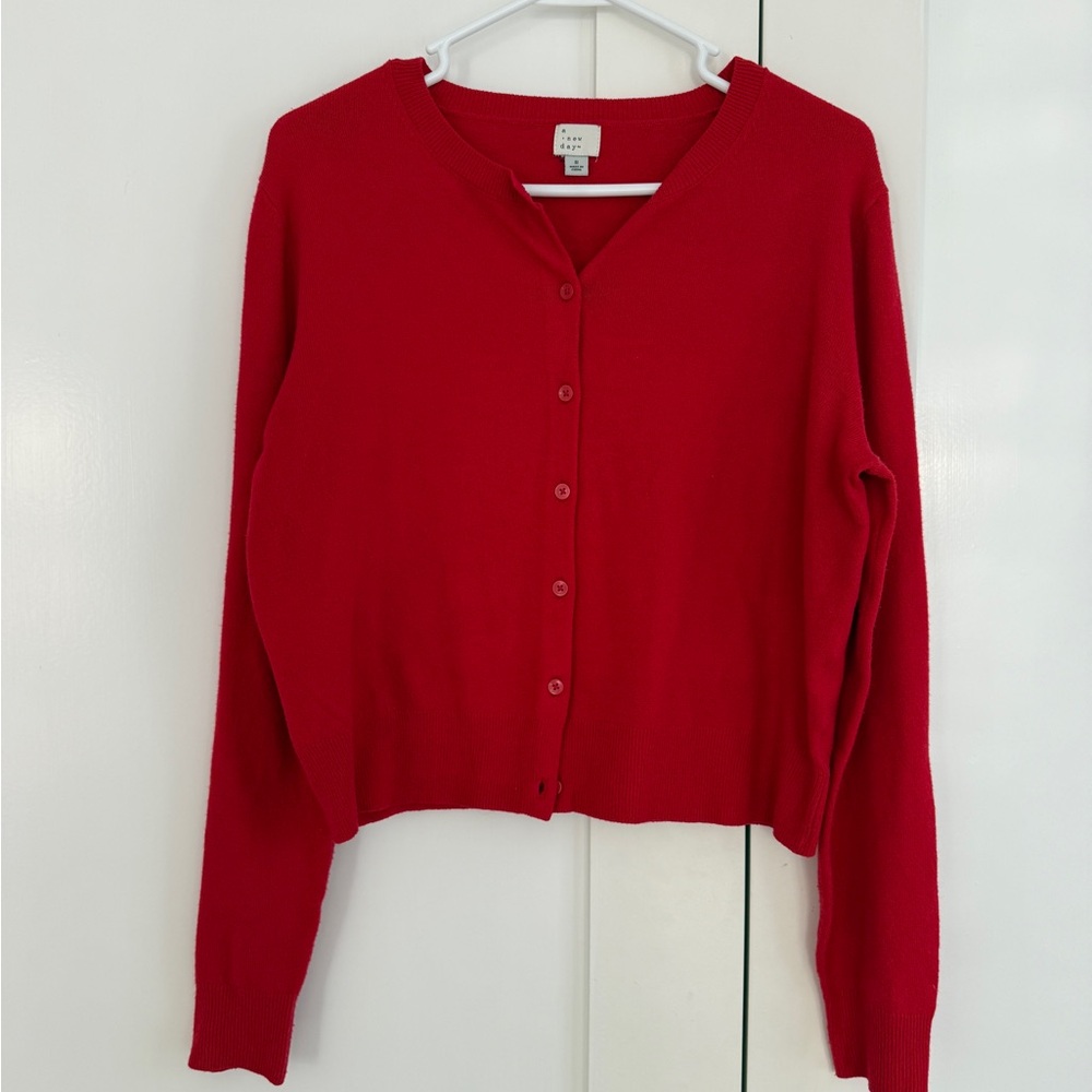 A New Day - Red Cardigan